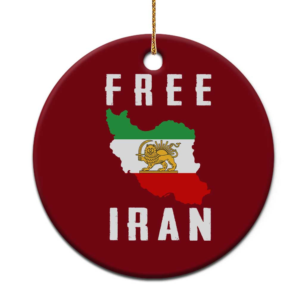 Free Iran Revolution 2026 Ceramic Ornament Sun and Lion Flag Iranian Freedom Justice TS02 1pc Red Print Your Wear
