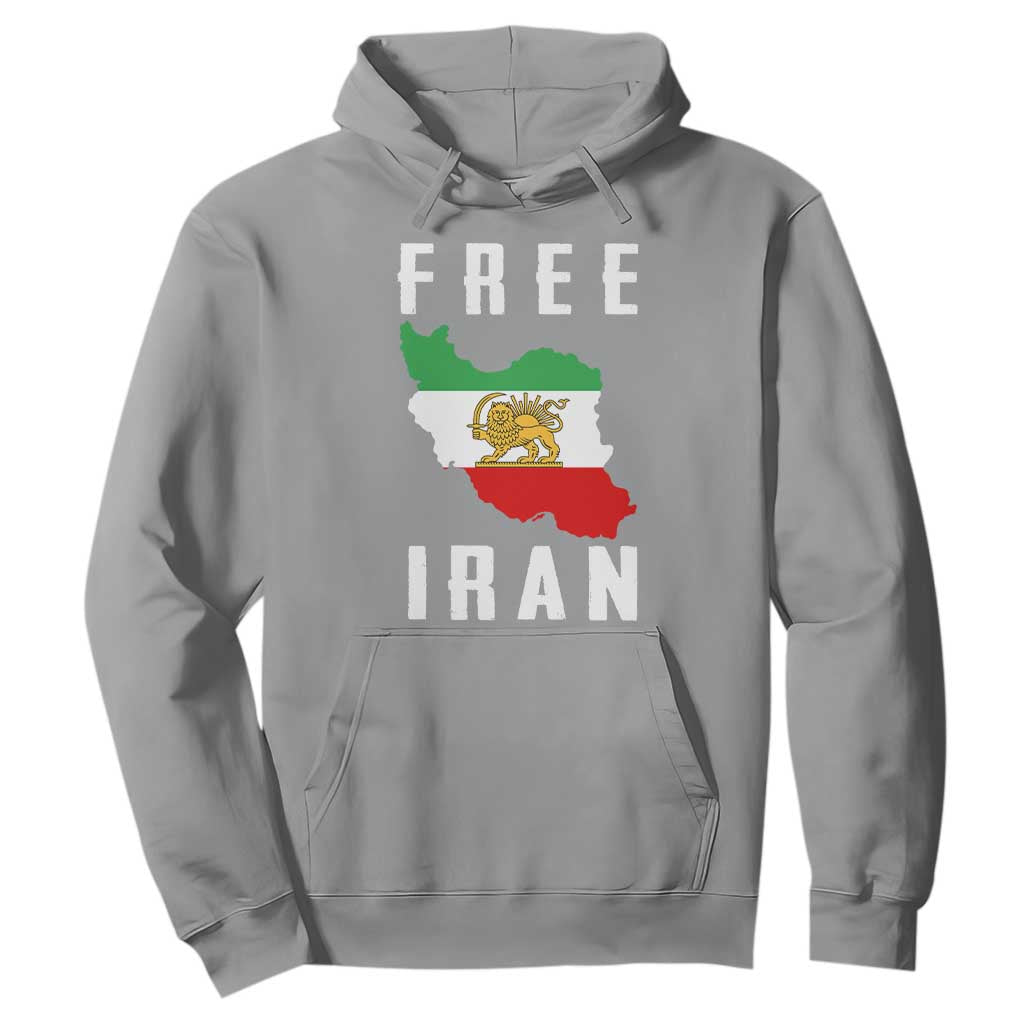 Free Iran Revolution 2026 Hoodie Sun and Lion Flag Iranian Freedom Justice TS02 Sport Gray Print Your Wear