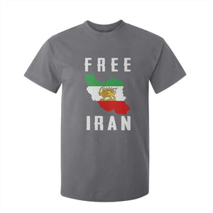 Free Iran Revolution 2026 T Shirt For Kid Sun and Lion Flag Iranian Freedom Justice TS02 Charcoal Print Your Wear