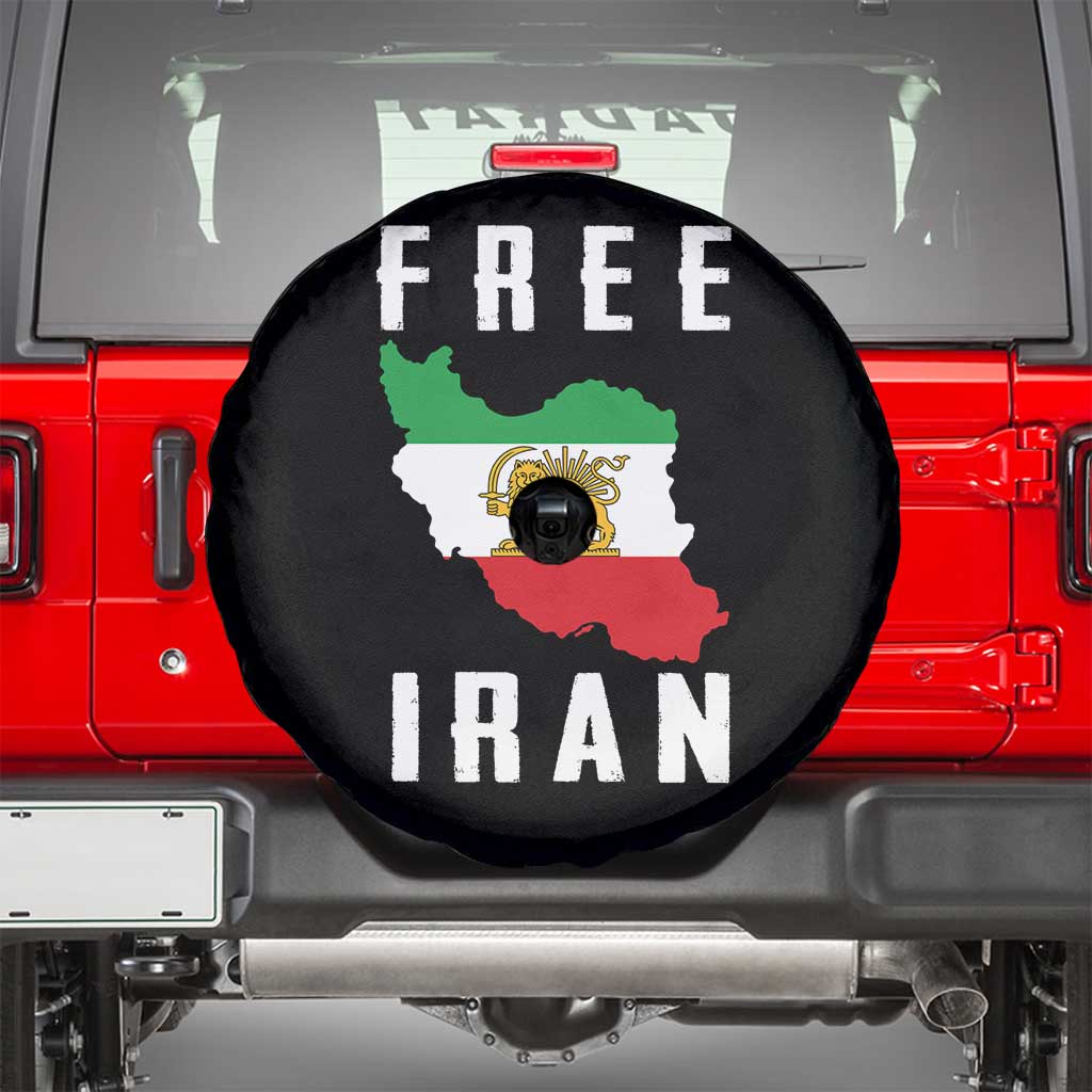 Free Iran Revolution 2026 Spare Tire Cover Sun and Lion Flag Iranian Freedom Justice TS02 Black Print Your Wear