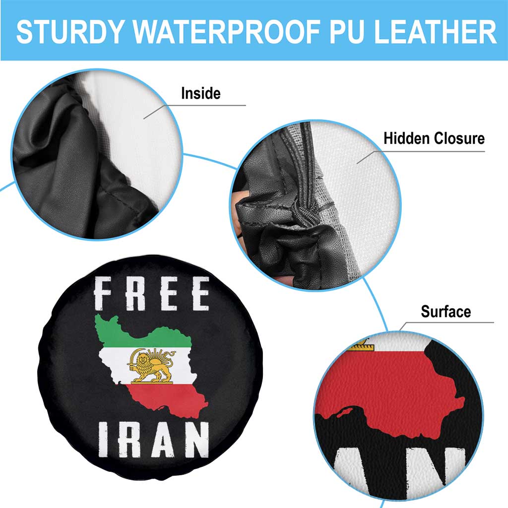 Free Iran Revolution 2026 Spare Tire Cover Sun and Lion Flag Iranian Freedom Justice TS02 Print Your Wear