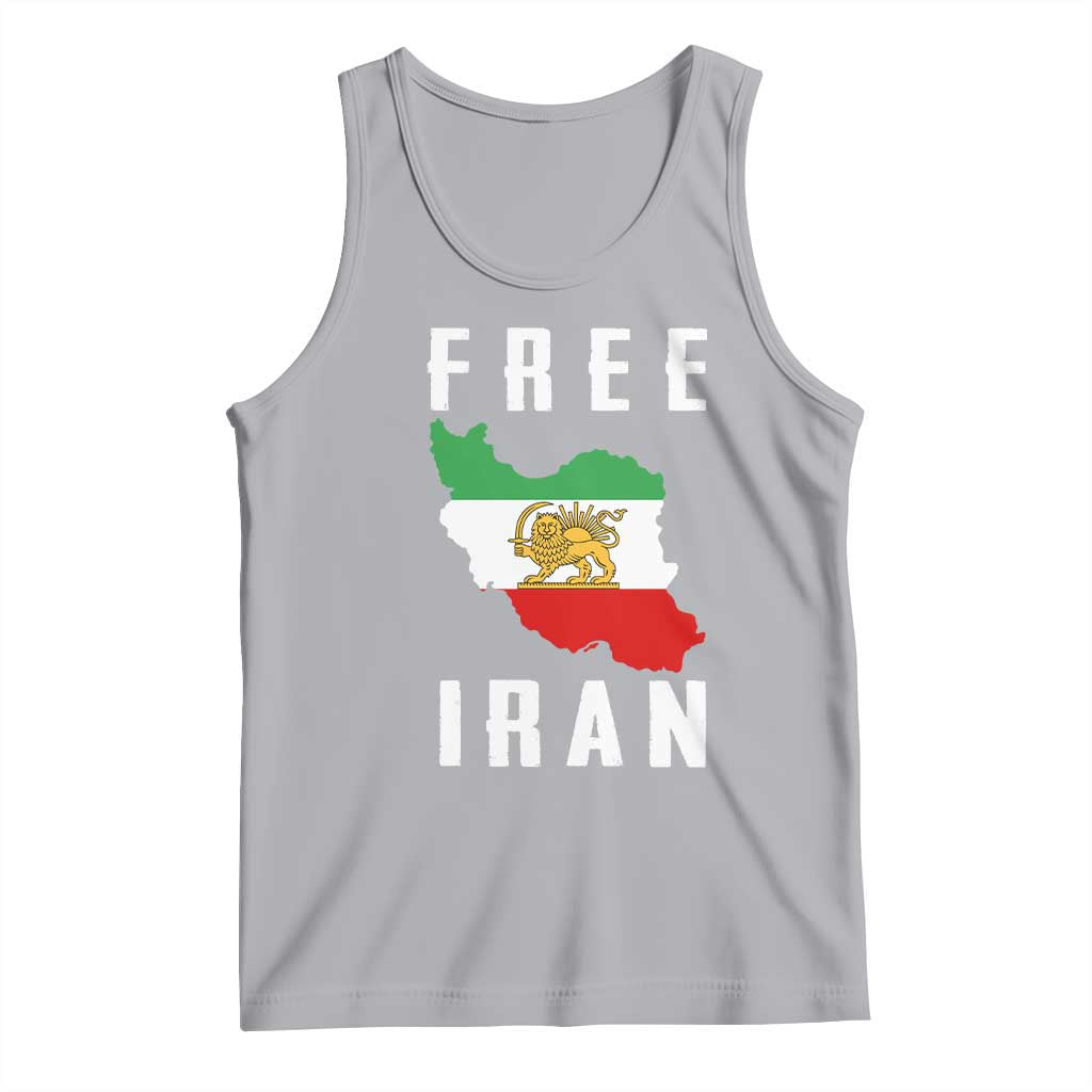 Free Iran Revolution 2026 Tank Top Sun and Lion Flag Iranian Freedom Justice TS02 Athletic Heather Print Your Wear