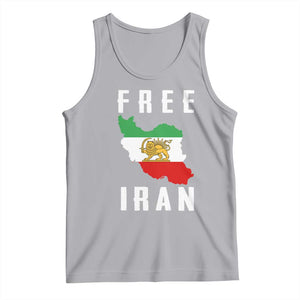 Free Iran Revolution 2026 Tank Top Sun and Lion Flag Iranian Freedom Justice TS02 Athletic Heather Print Your Wear