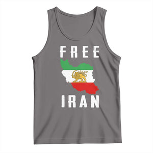 Free Iran Revolution 2026 Tank Top Sun and Lion Flag Iranian Freedom Justice TS02 Deep Heather Print Your Wear
