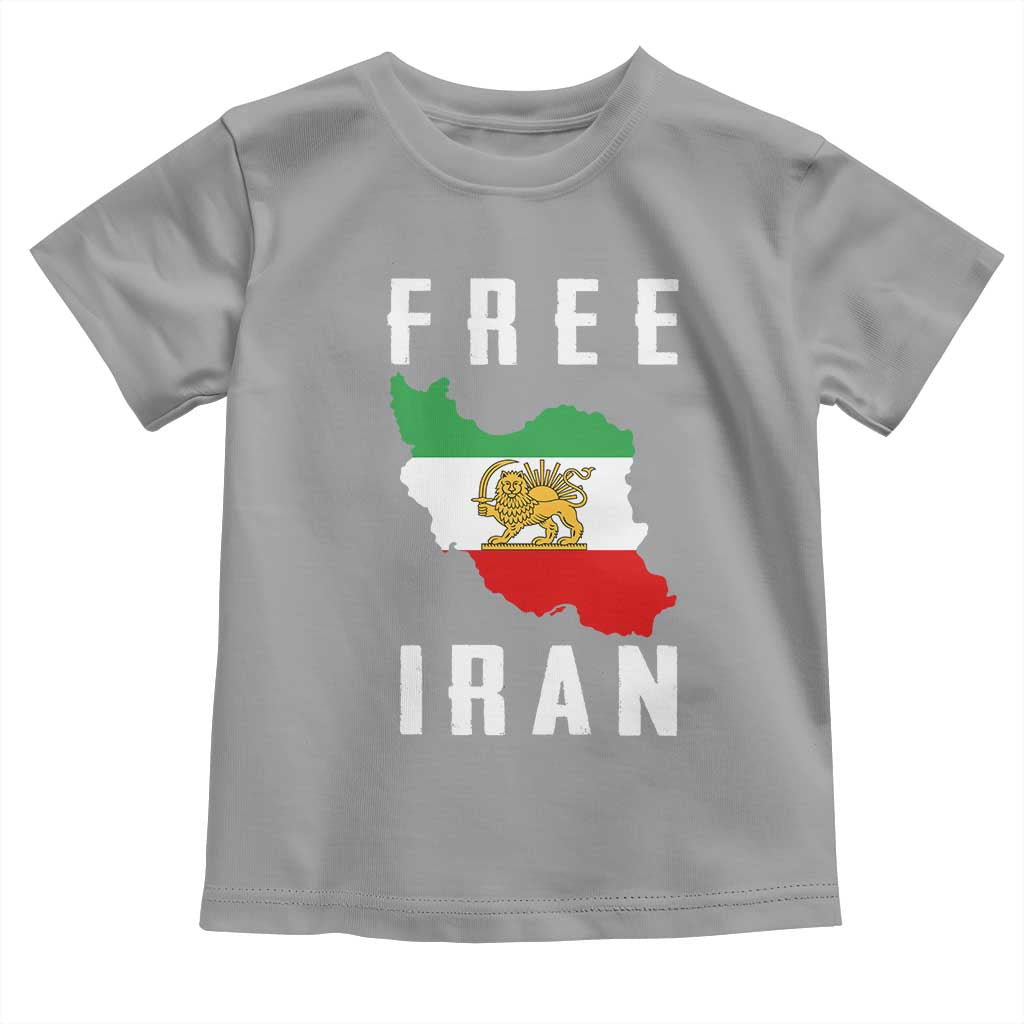 Free Iran Revolution 2026 Toddler T Shirt Sun and Lion Flag Iranian Freedom Justice TS02 Sport Gray Print Your Wear