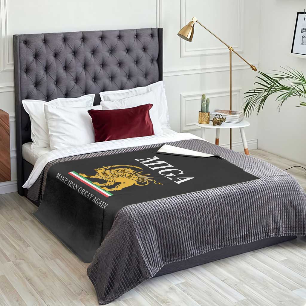 Make Iran Great Again Patriotic MIGA Throw Blanket Lion and Sun Iranian Revolution Freedom Supporters TS02 Print Your Wear
