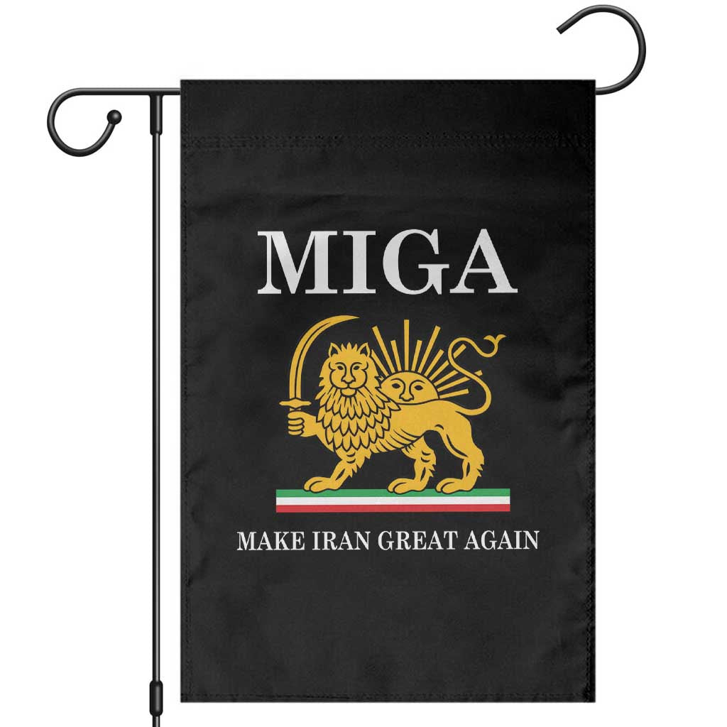 Make Iran Great Again Patriotic MIGA Garden Flag Lion and Sun Iranian Revolution Freedom Supporters TS02 Black Print Your Wear