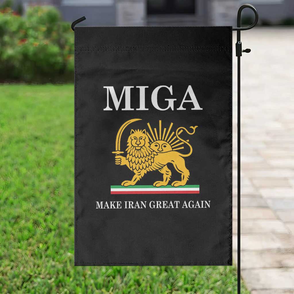 Make Iran Great Again Patriotic MIGA Garden Flag Lion and Sun Iranian Revolution Freedom Supporters TS02 Print Your Wear