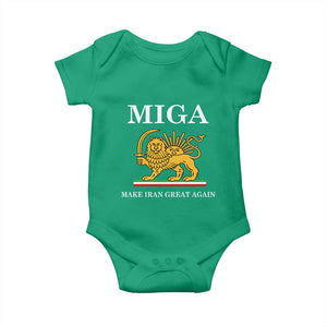 Make Iran Great Again Patriotic MIGA Baby Onesie Lion and Sun Iranian Revolution Freedom Supporters TS02 Irish Green Print Your Wear