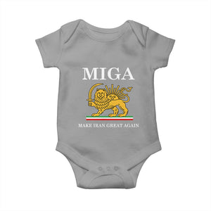 Make Iran Great Again Patriotic MIGA Baby Onesie Lion and Sun Iranian Revolution Freedom Supporters TS02 Sport Gray Print Your Wear