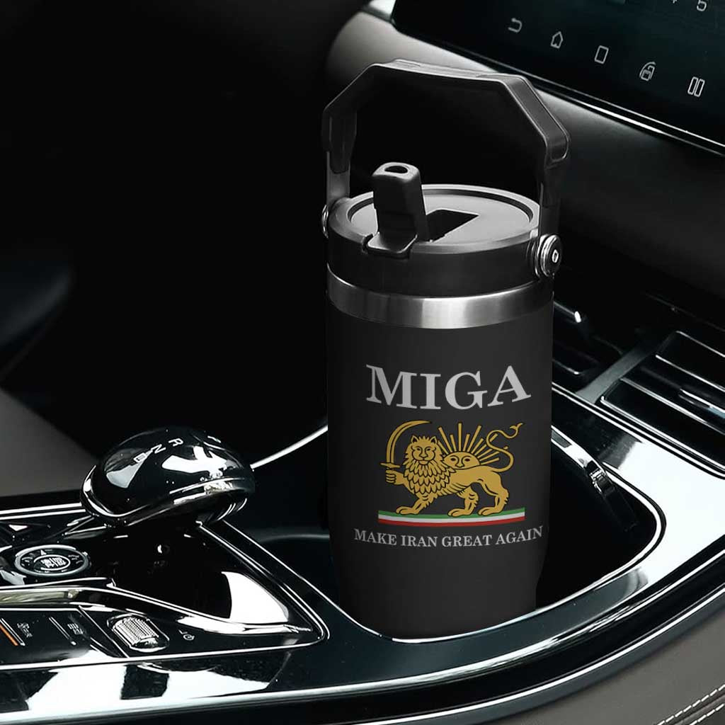 Make Iran Great Again Patriotic MIGA Flip Straw Tumbler Lion and Sun Iranian Revolution Freedom Supporters TS02 Print Your Wear