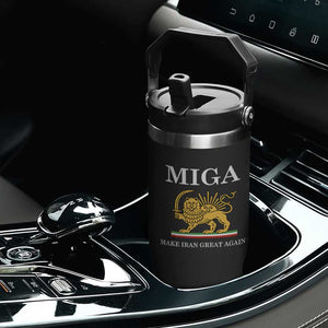 Make Iran Great Again Patriotic MIGA Flip Straw Tumbler Lion and Sun Iranian Revolution Freedom Supporters TS02 Print Your Wear