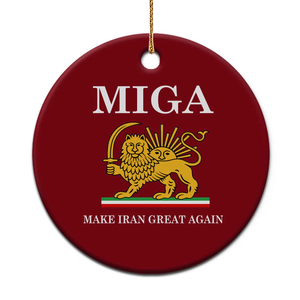 Make Iran Great Again Patriotic MIGA Ceramic Ornament Lion and Sun Iranian Revolution Freedom Supporters TS02 1pc Red Print Your Wear