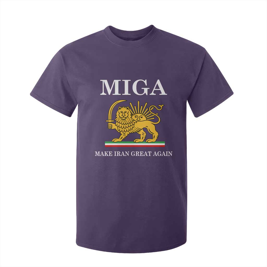 Make Iran Great Again Patriotic MIGA T Shirt For Kid Lion and Sun Iranian Revolution Freedom Supporters TS02 Purple Print Your Wear