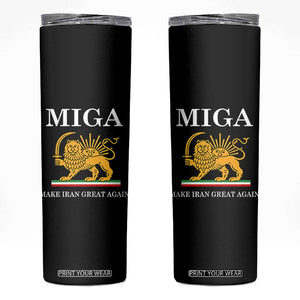 Make Iran Great Again Patriotic MIGA Skinny Tumbler Lion and Sun Iranian Revolution Freedom Supporters TS02 Black Print Your Wear