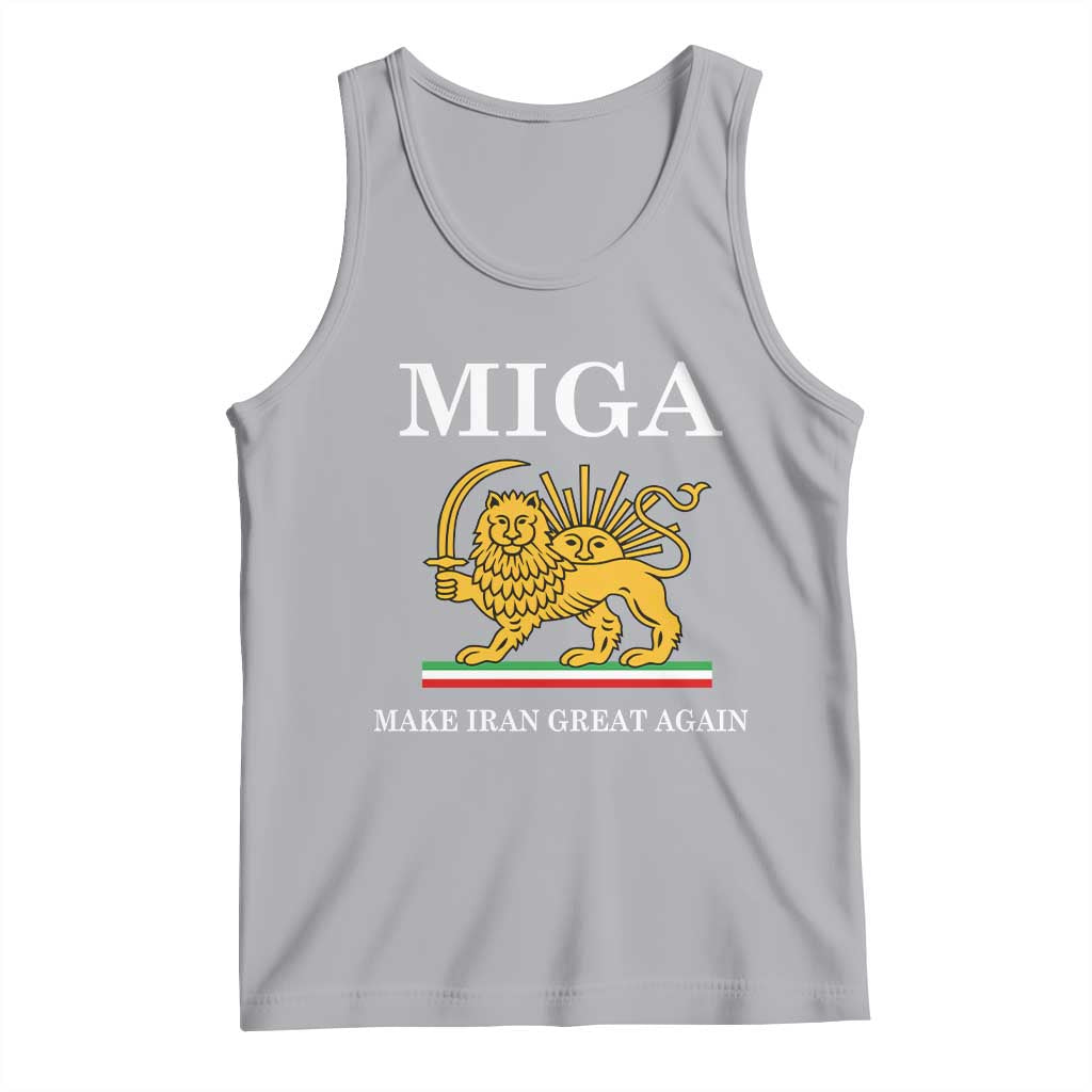 Make Iran Great Again Patriotic MIGA Tank Top Lion and Sun Iranian Revolution Freedom Supporters TS02 Athletic Heather Print Your Wear