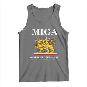 Make Iran Great Again Patriotic MIGA Tank Top Lion and Sun Iranian Revolution Freedom Supporters TS02 Black Heather Print Your Wear