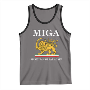 Make Iran Great Again Patriotic MIGA Tank Top Lion and Sun Iranian Revolution Freedom Supporters TS02 Deep Heather Black Print Your Wear