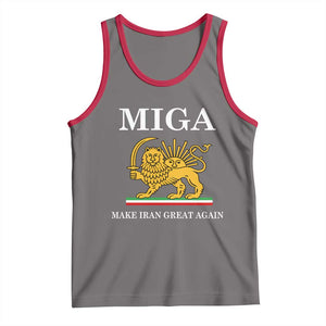 Make Iran Great Again Patriotic MIGA Tank Top Lion and Sun Iranian Revolution Freedom Supporters TS02 Deep Heather Red Print Your Wear