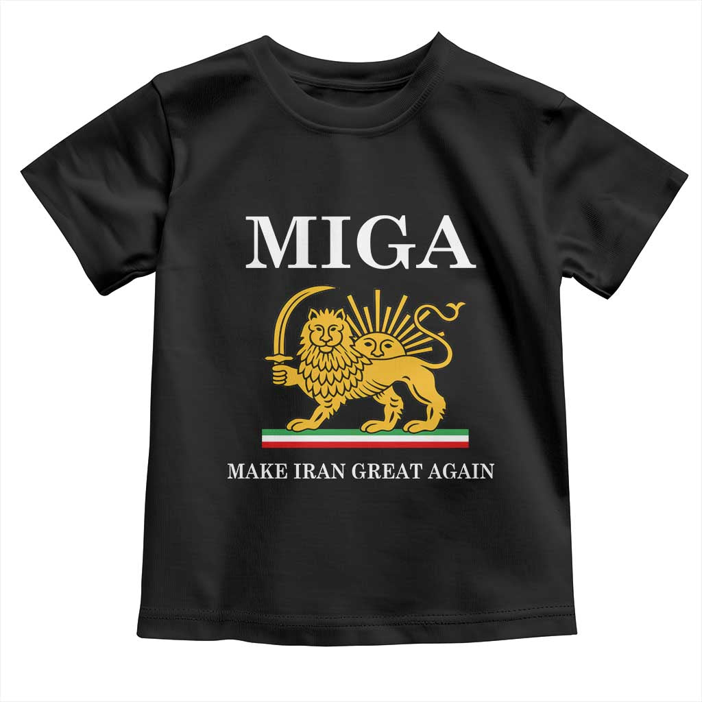 Make Iran Great Again Patriotic MIGA Toddler T Shirt Lion and Sun Iranian Revolution Freedom Supporters TS02 Black Print Your Wear