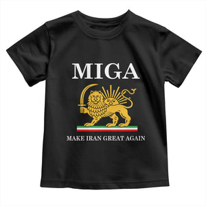 Make Iran Great Again Patriotic MIGA Toddler T Shirt Lion and Sun Iranian Revolution Freedom Supporters TS02 Black Print Your Wear