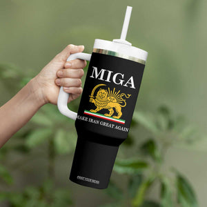 Make Iran Great Again Patriotic MIGA Tumbler With Handle Lion and Sun Iranian Revolution Freedom Supporters TS02 Print Your Wear