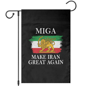 Make Iran Great Again Patriotic MIGA Garden Flag Lion and Sun Flag Iranian Revolution TS02 Black Print Your Wear