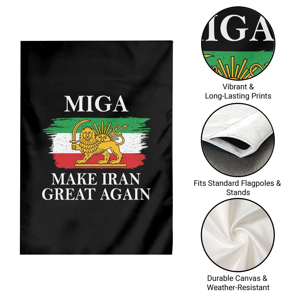 Make Iran Great Again Patriotic MIGA Garden Flag Lion and Sun Flag Iranian Revolution TS02 Print Your Wear