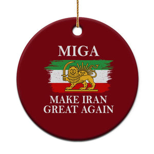 Make Iran Great Again Patriotic MIGA Ceramic Ornament Lion and Sun Flag Iranian Revolution TS02 1pc Red Print Your Wear
