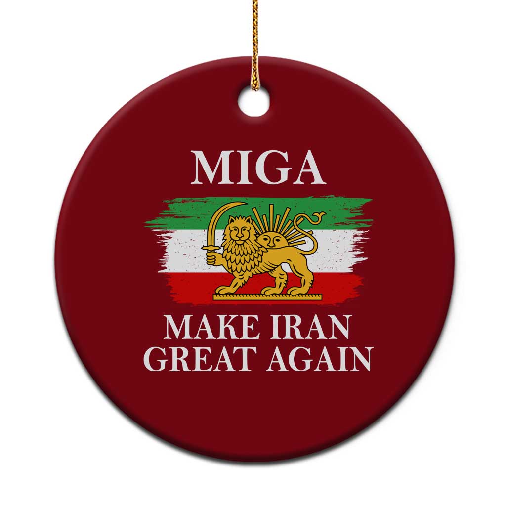 Make Iran Great Again Patriotic MIGA Ceramic Ornament Lion and Sun Flag Iranian Revolution TS02 1pc Red Print Your Wear