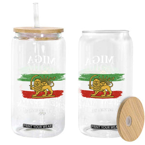 Make Iran Great Again Patriotic MIGA Glass Can Lion and Sun Flag Iranian Revolution TS02 Print Your Wear