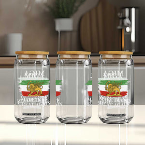 Make Iran Great Again Patriotic MIGA Glass Can Lion and Sun Flag Iranian Revolution TS02 Print Your Wear