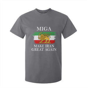 Make Iran Great Again Patriotic MIGA T Shirt For Kid Lion and Sun Flag Iranian Revolution TS02 Charcoal Print Your Wear
