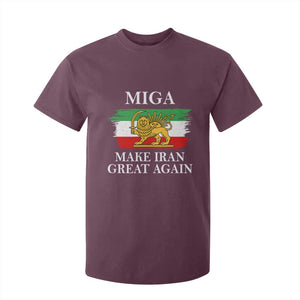 Make Iran Great Again Patriotic MIGA T Shirt For Kid Lion and Sun Flag Iranian Revolution TS02 Maroon Print Your Wear