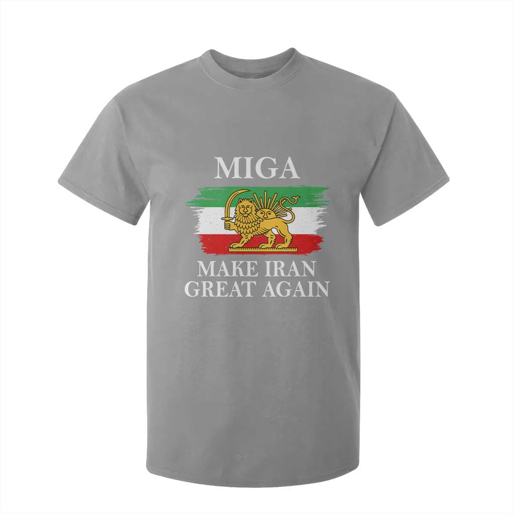 Make Iran Great Again Patriotic MIGA T Shirt For Kid Lion and Sun Flag Iranian Revolution TS02 Sport Gray Print Your Wear
