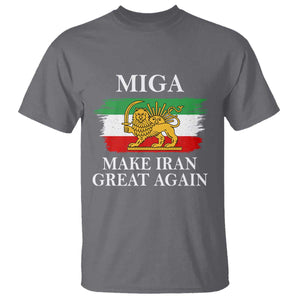 Make Iran Great Again Patriotic MIGA T Shirt - Lion and Sun Flag Iranian Revolution Tee TS02 Charcoal Print Your Wear