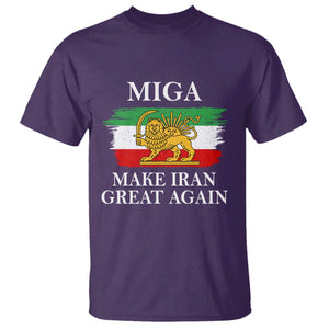 Make Iran Great Again Patriotic MIGA T Shirt - Lion and Sun Flag Iranian Revolution Tee TS02 Purple Print Your Wear