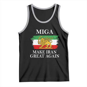 Make Iran Great Again Patriotic MIGA Tank Top Lion and Sun Flag Iranian Revolution TS02 Black Athletic Heather Print Your Wear