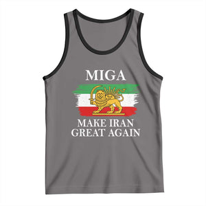 Make Iran Great Again Patriotic MIGA Tank Top Lion and Sun Flag Iranian Revolution TS02 Deep Heather Black Print Your Wear
