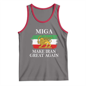 Make Iran Great Again Patriotic MIGA Tank Top Lion and Sun Flag Iranian Revolution TS02 Deep Heather Red Print Your Wear