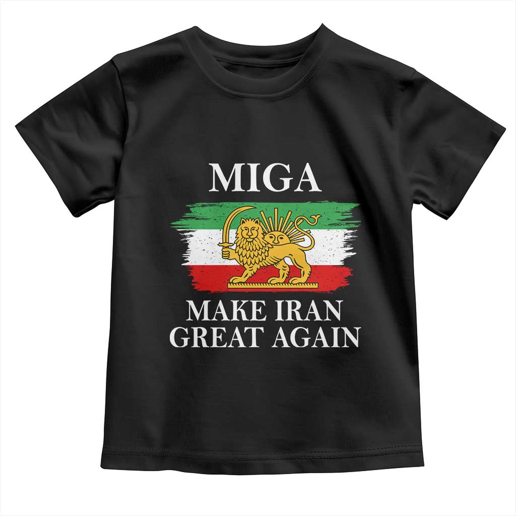 Make Iran Great Again Patriotic MIGA Toddler T Shirt Lion and Sun Flag Iranian Revolution TS02 Black Print Your Wear