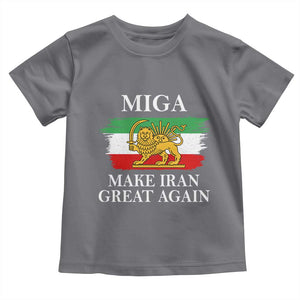 Make Iran Great Again Patriotic MIGA Toddler T Shirt Lion and Sun Flag Iranian Revolution TS02 Charcoal Print Your Wear
