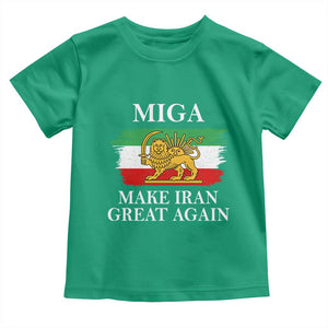 Make Iran Great Again Patriotic MIGA Toddler T Shirt Lion and Sun Flag Iranian Revolution TS02 Irish Green Print Your Wear