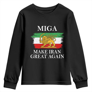 Make Iran Great Again Patriotic MIGA Youth Sweatshirt Lion and Sun Flag Iranian Revolution TS02 Black Print Your Wear
