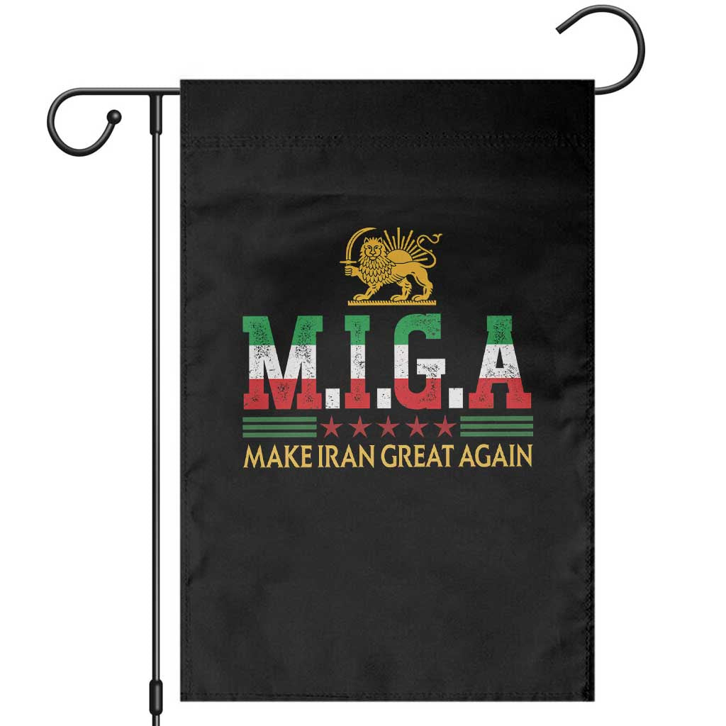 Make Iran Great Again Patriotic MIGA Garden Flag Lion and Sun Persian Flag Freedom Iranian Revolution TS02 Black Print Your Wear