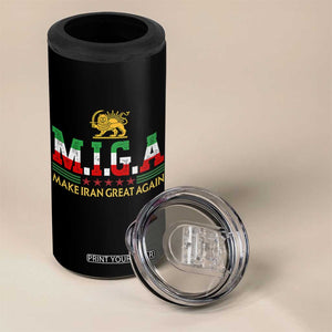 Make Iran Great Again Patriotic MIGA 4 in 1 Can Cooler Tumbler Lion and Sun Persian Flag Freedom Iranian Revolution TS02 Print Your Wear