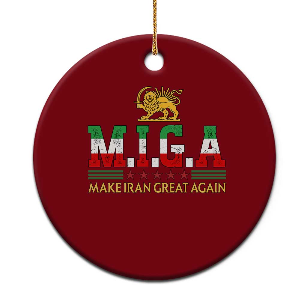 Make Iran Great Again Patriotic MIGA Ceramic Ornament Lion and Sun Persian Flag Freedom Iranian Revolution TS02 1pc Red Print Your Wear