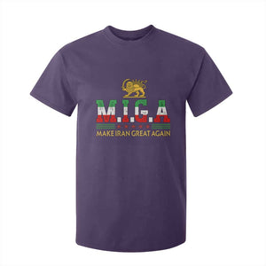 Make Iran Great Again Patriotic MIGA T Shirt For Kid Lion and Sun Persian Flag Freedom Iranian Revolution TS02 Purple Print Your Wear