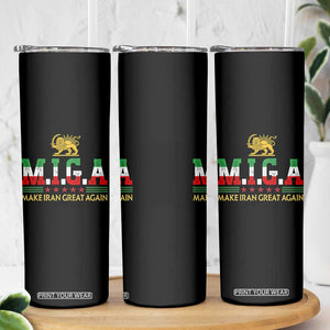 Make Iran Great Again Patriotic MIGA Skinny Tumbler Lion and Sun Persian Flag Freedom Iranian Revolution TS02 Print Your Wear