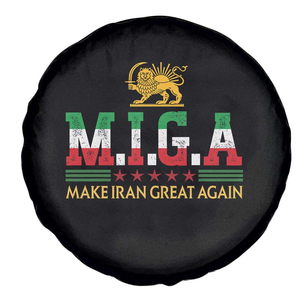 Make Iran Great Again Patriotic MIGA Spare Tire Cover Lion and Sun Persian Flag Freedom Iranian Revolution TS02 Print Your Wear